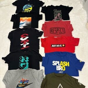 Boys size medium Nike Under Armour Black Short Sleeve Graphic Tee